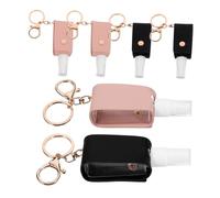 VALICLUD 6 pezzi Portaflaconi Viaggio con Custodia in PU e Supporto Mano Bottiglie Ricaricabili Antigoccia per Shampoo Lozione e Cosmetici Custodie Leggere e Pratiche per Zaini e Borse Kit