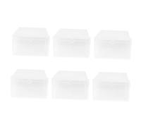 VALICLUD 6 pezzi Scatole Portascarpe Trasparenti Impilabili in Plastica Contenitori Scarpe Spessi Organizer Bianco S per Armadio e Scarpiera