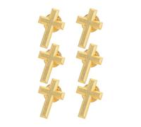VALICLUD 6 Pezzi Spilla da Sacra Comunione Croce Religiosa Raffinata in Lega Oro Chiusura di Sicurezza per Abbigliamento Religioso Formale per Padrini e Madrine