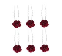 VALICLUD 6 Pezzi Tornatore Di Rose Retrò Taste Per Fiori Pin Per Nuziali Perno Della Forchetta Per Copricapo Da Sposa Forcina a Forma Di u Forcina Per Le Donne Stoffa