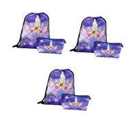 VALICLUD 6 Pz Abito Tasca Per Bouquet Stampata in 3d Borsa Da Palestra Caso Cosmetico Tasca a Pacco Coulisse Acquisti Borsa Morbida