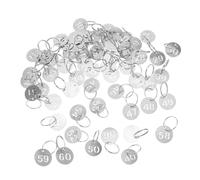 VALICLUD 60 Pezzi Etichette Numerate in Inossidabile con Targhette Metalliche Rotonde per Chiavi e Garage Marcatori Numerici Resistenti e Facili Usare