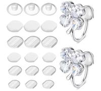 VALICLUD 60 pezzi Gommini Silicone per Orecchini Clip Cuscinetti Antiscivolo per Supporto e Comfort Pad Cushion Trasparenti per Clip- Protezione Contro Pressione e Caduta