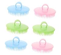 VALICLUD 6pezzi Spazzola per Massaggio del Capelluto Scrub per Testa Antiforfora per Pulire lo Shampoo per Adulti Impugnatura Ergonomica per Uso Bagnato e Asciutto