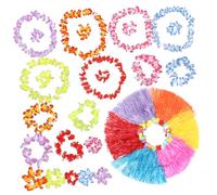VALICLUD 6sets Ghirlande di Fiori Hawaiane per Feste Luau Accessorio Fotografico Kit Hawaiano Gonna di Paglia Decorativa Articoli per Feste