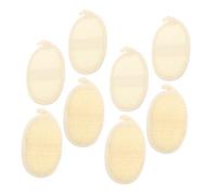 VALICLUD 8 Pezzi Loofah Shower Scrubber Naturale Esfoliante per Corpo e Viso Pad Morbidi Beige Cotone e Lino Rimuovi Trucco e Morta Scrubber Bagno Delicato e Sicuro
