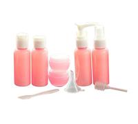 VALICLUD 9 pezzi Bottiglie da Viaggio Ricaricabili Rosa Kit Contenitori Cosmetici con Imbuto e Accessori Bottiglie Vuote per Shampoo Lozione Crema Portatili e Riutilizzabili per Viaggi e
