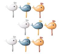 VALICLUD 9 pezzi Ganci Adesivi Forma di Balena per Appendere e Organizzare Accessori Ganci da Muro Salvaspazio Facili da Installare per Armadio e Bagno Blu Bianco Arancione