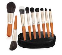 VALICLUD 9pezzi Pennelli Da Trucco Con Custodia Portapennelli Per Ombretto Fondotinta Viso Trucco Da Viaggio Professionale Per Principianti e Esperti