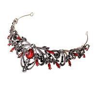 VALICLUD Accessori per a a foglia di diamanti eleganti corone nuziali copricapo da sposa e doccia svelare reale Nozze tiara fascia da sposa fascia diadema strass rosso