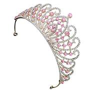 VALICLUD Accessori Per Da Sposa Nozze Tiara Della Principessa Decorazioni Di Strass Da Donna Matrimonio Per La Sposa Gioielli Per Svelare Doccia Lega Di Zinco Rosa