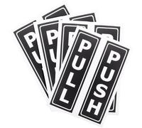 VALICLUD Adesivi per Porte Tira e Spingi Impermeabili 8 Pezzi Neri Rimovibili per Uso Interno ed Esterno, Cartelli Adesivi per Porte Ufficio, Negozio e Bagno, Segni Creativi per Apertura