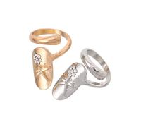 VALICLUD Anelli Per Unghie Da Donna 2 Pezzi Anello Per Smalto in Lega Design Chic Accessorio Nail Art Versatile Per Manicure Elegante