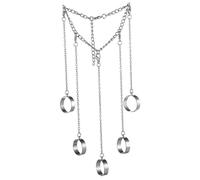 VALICLUD anello combinato catena ringlith rings le donne suonano anello per le donne anelli di catena anello aperto della catena del polsino gioielli ad anello punk lega Silver