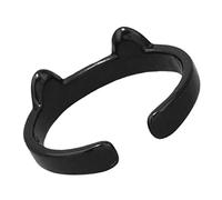 VALICLUD anello di gatto piccoli anelli gioielli per gatti anelli personalizzati squilla le ragazze Anello di apertura piccolo anello anelli regolabili da donna Anello alla moda lega Black