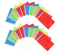 VALICLUD Bandierine Vuote Bastoncino 100 Pezzi Piccole Rettangolari 21X14 CM Portatili per Feste all'Aperto Sfilate Eventi Sportivi Scolastici