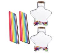 VALICLUD Barattoli dei Desideri Fai da Te in Plastica Trasparente, Bottiglie Portaoggetti Origami a Forma di Stella, Set Decorativo per Camera Ragazze con 2 Barattoli e 1080 Stelle
