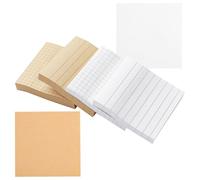 VALICLUD Blocchi Memo Adesivi 6 Pezzi Fogli Chiari e Kraft, Blocchi Note Autoadesivi Quadrati e Rigati per Studenti e Ufficio, Promemoria Strappabili per Appunti Veloci e Organizzazione