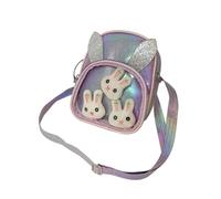 VALICLUD Borsa a Tracolla Singola per Ragazzo Ragazza in Pelle Scintillante Cerniera, Borsa Monospalla Chic Coniglio dei Cartoni Animati, Capiente e Regolabile per Viaggi e Attività All’aperto