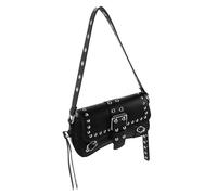 VALICLUD Borsa Ascellare Rivetti, Borsa Sotto le Ascelle Vintage Punk in Pu e Nylon, Nera, a Mani Libere, per Donna, per Uso Quotidiano e Occasioni Formali