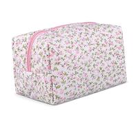 VALICLUD Borsa Cosmetica Portatile Organizer Per Trucco Da Viaggio Pochette Pratica Per Donna Custodia Per Cosmetici e Accessori Design Elegante Con Motivo Fiori