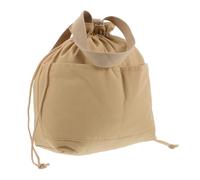 VALICLUD Borsa per Pranzo Isolata con Coulisse in Tela Spessa Riutilizzabile e Portatile Borsa Termica Stile Giapponese per Ufficio Scuola e Picnic Facile da Pulire Colore Kaki