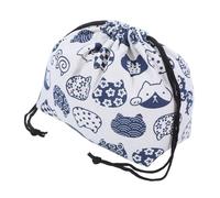 VALICLUD Borsa Pranzo Giapponese e Lino con Coulisse Borsa Bento Spessa e Leggera per Picnic Ufficio e Uso Sacchetto Conservazione Alimentare Portatile
