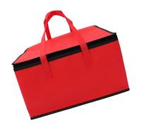 VALICLUD Borsa Termica Grande Capacità con Fodera Borsa Porta Cibo e Pizza Riutilizzabile Leggera e Durevole Mantiene Freschezza e Calore con Base Piana e Manici Portatili Rosso