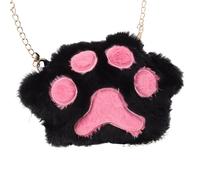 VALICLUD Borsa Tracolla Forma Di Zampa Di Gatto Borsa Fluffy Per Ragazze Versatile Con Catena Design Carino e Capacità Pratica