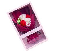 VALICLUD Bouquet di Artificiale Sapone Fatto Mano con Scatola Trasparente Fiore Decorativo Profumato per di e Natale