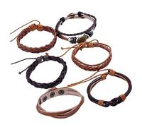 VALICLUD Bracciale in Pelle Retrò Catena Da Polso 6 Pezzi Catena Da Mano Decorazione Maschile Alla Moda Braccialetto Unico Per Eventi Speciali