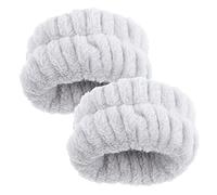 VALICLUD Braccialetti per Lavaggio del Viso in Flanella Morbida, Set da 2 Pezzi, Polsini Assorbenti Elasticizzati, Accessori Skincare per Spa e Beauty Routine, Cinturini Comodi per Donna