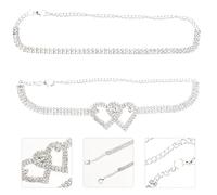 VALICLUD Braccialetto alla Caviglia con Cristalli e Cuore Scintillante per Donna Gioiello Estivo Resistente e Confortevole Adatto Feste Spiaggia e Uso Quotidiano