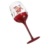 VALICLUD Calici da Vino Natalizi con Stelo lungo Bicchieri Dipinti Mano con Design Festivo Calici per Bevande per Feste e Cene di Natale Vetro Artistico per Eventi e Ospitalità