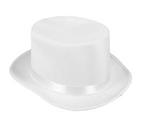 VALICLUD Cappello A Cilindro Bianco Cappello Da Festa In Costume Cappelli A Cilindro In Plastica Da Mago Vittoriano In Costume Da Smoking Vestito Per Costumi Di