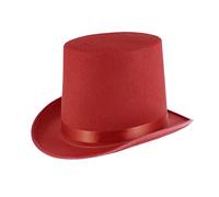 VALICLUD Cappello A Cilindro Rosso Cappello Da Festa In Costume Cappelli A Cilindro In Plastica Da Mago Vittoriano In Costume Da Smoking Vestito Per Costumi Di