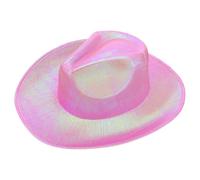 VALICLUD Cappello da Cowboy Rosa con Ampia Falda in Eva, Leggero e Facile da Trasportare, Accessorio Elegante per Costume da Festa e Halloween per Ragazze