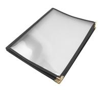 VALICLUD Cartella del Menu Trasparente in Pvc e Metallo Resistente All'acqua e Olio 10 Pagine per Bar e Hotel, Protezione Contro Macchie