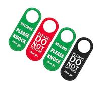 VALICLUD Cartello sulla Porta in Pelle Doppia Faccia Rosso e Verde, Set 2 Pezzi “non Disturbare” e “per Favore Bussare”, Segnale per Ufficio, Hotel e Bagno, Facile da Appendere