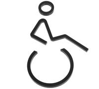 VALICLUD Cartello Wc Disabili in Acrilico Resistente Simbolo Sedia Rotelle Design Moderno per Bagni Accessibili Facile da Installare Etichetta Bagno Lavabile per Uffici e Locali