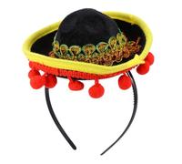 VALICLUD Cerchietto Chioma Mini Cappello Messicano Nero Leggero e Antideformazione per Decorazioni Festa Carnevale e Party Favors