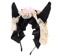 VALICLUD Cerchietto Corna Halloween Fiocco Cerchietto Diavoletto in Pizzo Copricapo Per Cosplay e Feste Maschere Accessori Decorativi Per Capelli Elastico e Comodo Da Indossare