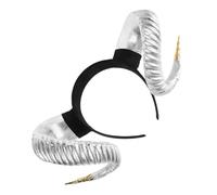 VALICLUD Cerchietto Corno Demone Halloween Cosplay Fascia Capelli Leggera con Corno Realistico Argento e Oro Accessorio Costume Donna per Feste Tema e Mascherate