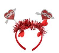 VALICLUD Cerchietto Cuore Rosso Glitterato in Feltro per Festa e Nozze | Accessorio Riutilizzabile, Stile Elegante e Carino, per Chioma o Testa, per Compleanni e Addii al Nubilato