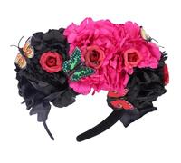 VALICLUD Cerchietto Fiori e Farfalla in Plastica, Copricapo Floreale per Donne e Ragazze, per Natale e Feste, Design Leggero e Resistente Fiori che Non Sbiadiscono Stile Casuale