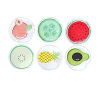 VALICLUD Cerotti Di Ghiaccio Sugli Occhi 6 Pezzi Rotondi Forma Frutta Pvc Gel Flessibile Impacchi Per Alleviare Affaticamento e Rilassare Occhi, Maschere Rinfrescanti Per Cura Oculare Quotidiana