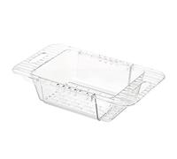 VALICLUD Cestello di Scarico Trasparente Retrattile in Plastica, Cestino per Lavare Frutta e Verdura, Supporto per Scolatura nel Lavandino, Pratico Utensile da Cucina per Uso Quotidiano