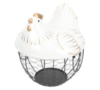 VALICLUD Cesto Portaoggetti la Casa Grande Capacità la Cucina in Ceramica e Ferro e Coperchio a Forma di Gallina