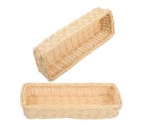 VALICLUD Cesto Portaposate Intrecciato in Rattan 2 Pezzi, Organizer per Utensili da Cucina Elegante e Multiuso, Porta Posate e Condimenti per Sala da Pranzo e Cucina