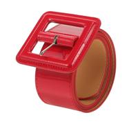 VALICLUD Cintura Donna Vintage in Pelle Verniciata Larga Decorativa e Resistente Cintura Da Vita Elegante Per Abiti Casual e Jeans Cinturino Moda Con Fibbia Quadrata Rossa